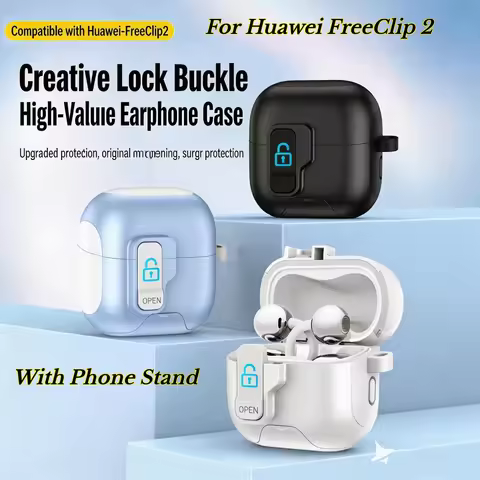 Luxury Bracket Case For Huawei FreeClip 2 Earclip Headphones Lock Compatible With Phone Stand For Hu