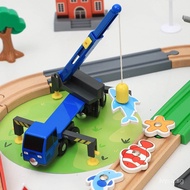 Car Wash Wooden Track Train Set Children's Educational Toys Compatible with Thomas Game Pack Track