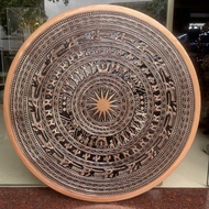 Mặt trống đồng đúc bằng đồng đỏ đường kính 60cm nặng 12kg