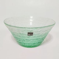 全新綠色冰晶手工玻璃盅 水晶琉璃缽 日本沖繩琉球玻璃村手工製作