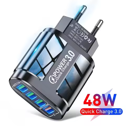 48W QC3.0 Quick Charger 4USB EU Standard Travel Portable 4 Port Fast Charging Suitable For Android i
