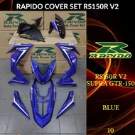 RAPIDO COVER SET RS150R/RS150 V2 V3 SUPRA GTR150 (10) BLUE (STICKER TANAM/AIRBRUSH) COVERSET