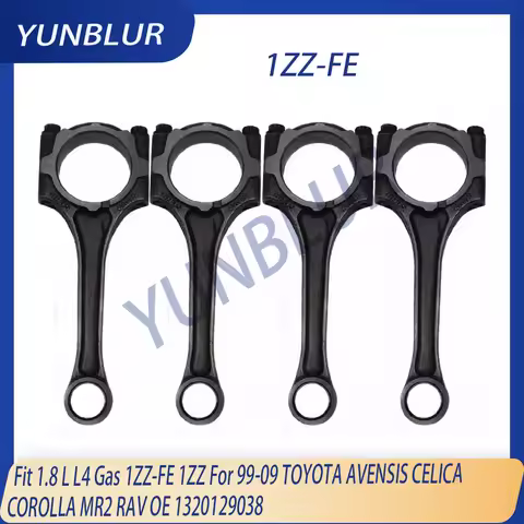 4PCS Engine Parts Connecting Rod Kit Fit 1.8 L L4 Gas 1ZZ-FE 1ZZ For 99-09 TOYOTA AVENSIS CELICA COR