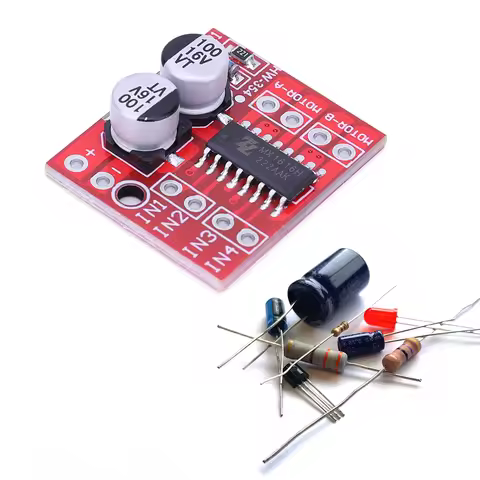 L298N DC Motor Driver Module Dual H Bridge Mini Dual Stepper Motor Drive Module 2.5A Two Channel Rev