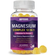 ABYSSUS Magnesium Gummies for Women - 12-in-1 Magnesium Complex with ,  & Chamomile - Supports Muscl