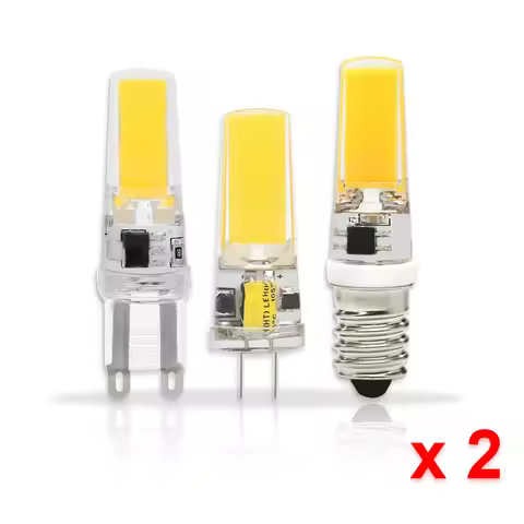 2pcs Mini COB LED Lamp AC/DC 12V 220V G4 G9 E14 Lampada LED Spotlight Light Bulbs Replace Halogen Fo