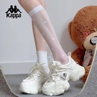 KAPPA卡帕女鞋复古老爹鞋女2024春季新款厚底运动鞋软底百搭小白鞋子女 经典白 38