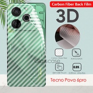 For Tecno Pova 6 pro 6pro Pova6 Pova6pro 5G 2024 Anti Slip 3D Carbon Fiber Protective Guard Rear Screen Protector Back Film Not Tempered Glass