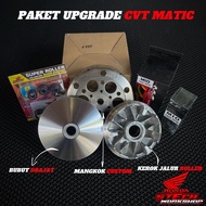 MIO - PAKET UPGRADE CVT MIO SMILE MIO SPORTY PAKET FULL PULLEY SET MANGKOK GANDA ROLLER PER CVT RACI