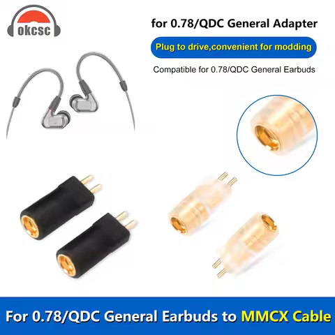 OKCSC MMCX Female Adapter to 0.75/0.78 QDC 2 Pin Connector For ZSN Pro ZS10 Pro NF2u KZ ZSX AS16 CA4