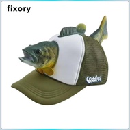 fixory Angler Hat Sun Protection 3D Bass Fishing Cap Breathable Mesh 3D Creature Cap for Outdoor