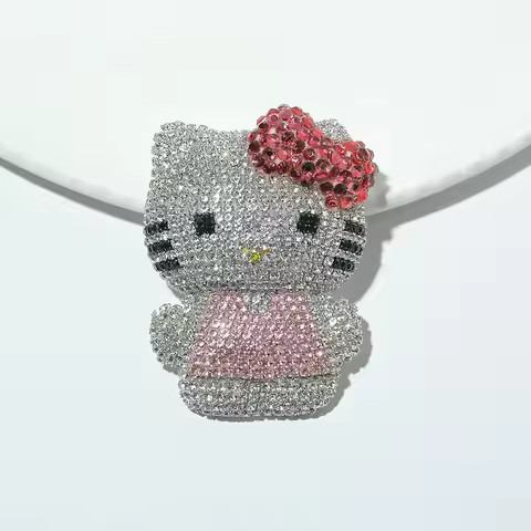 1pcs Sanrio Diamond Bling Stand Hello Kitty Resin Flatback Kt Junk Case Charms Diy Handmade Crafts M