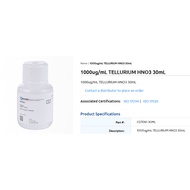 CGTEN1-30ML: 1,000ug/mL (1,000PPM) TELLURIUM (Te) IN HNO3 ELEMENT CALIBRATION STANDARD.