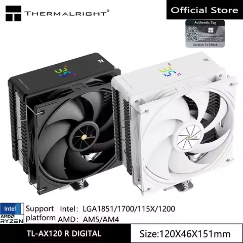 Thermalright TL-AX120 R DIGITAL CPU Air Cooling Radiator,AGHP4.0/4 heat pipes/Support LGA1851/1700/1