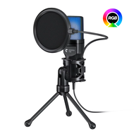 Sale Cross-Border Hot Foreign Trade Game RGB Gaming Condenser Computer Desktop Microphone Microphone