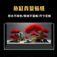 AI Tree Landscaping Fish Tank Background Paper Background Painting HD Waterproof 3D HD Sticker Exter