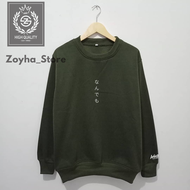 COD switer pria switer cowo krewneck hijau army whatever jepang switer terbaru hoodie murah distro s