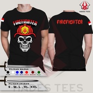 FIREFIGHTER FLAME SKULL INDONESIA T-Shirt | Firefighter T-Shirt - Hades Tees