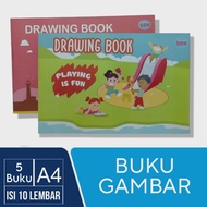 Buku gambar A4 sidu 1 pack isi 5 / kertas menggambar