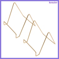 👓 2Pcs Compact Light Yellow Iron Display Stands with Versatile Support for Cookbooks and Photo Frame