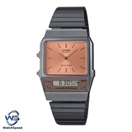 Casio Vintage Analog Digital Stainless Steel Salmon Dial Quartz AQ-800ECGG AQ-800ECGG-4A Unisex Watc