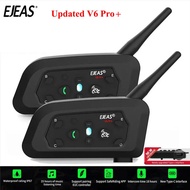 1/2Pcs EJEAS V6 Pro+ Type-C Bluetooth Motorcycle Intercom Helmet Headset 1200m 2-Way Wireless Interp