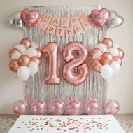 (SG Seller) 18th Birthday Decorations, 18th Birthday Balloon, Sweet 18th Birthday Decor Set 18th Bal