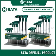 SATA 9 Pcs T-Handle Hex Key Ball Point Hex Key Set 09117 09118 Hex Key Set Sata Tools