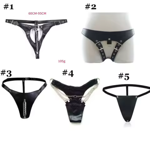 Female Faux Leather Adjustable Bondage Chastity Belt Device Restraint Pants BDSM Women's Erotic Ling