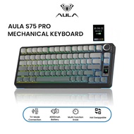 Aula S75Pro Tri Mode Wireless Rgb Hot Swap Mechanical Keyboard Control Knob