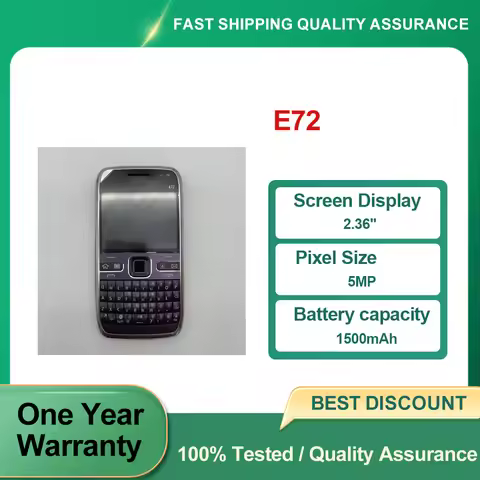 Refurbished Unlocked E72 Original QWERTY Keyboard 5MP 2.36" inches Phone 2G/3G Good Condition
