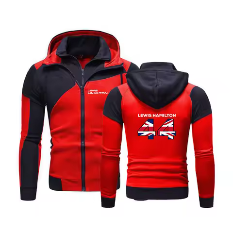 F1 Driver Lewis Hamilton Digital 44 New Spring Autumn Jacket Men Sweatshirt Hoodies Fleece Cotton Zi