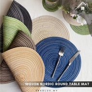 Round Placemats for cup Mat Tray  Thread Weave Heat coasters Non-Slip Pads Set for Kitchen Diameter 