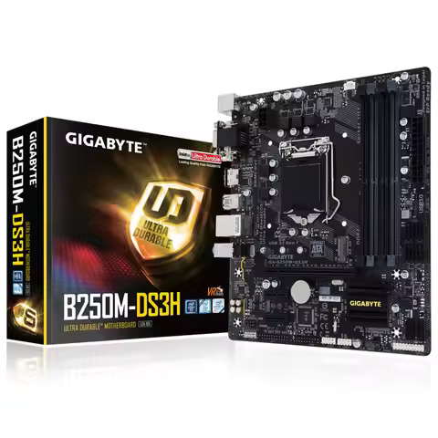 New Gigabyte B250M-DS3H Desktop Motherboard LGA 1151 Support 6th/7th-Gen i7 i5 i3 DDR4 64GB M.2 SSD