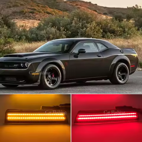 Amber/Red Full LED Front/Rear Side Marker Lights For Dodge Challenger 2008-2014 For Dodge Charger 20