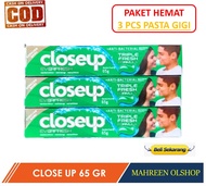 PAKET HEMAT - 3 PCS PASTA GIGI ODOL CLOSEUP CLOSE UP 65 GR EVER FRESH