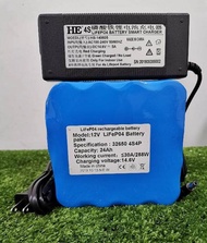 แบตเตอรี่ลิเที่ยม Lifepo4 ใช้กับมอร์เตอร์ 12 V 24  Ah BMS 30A พร้อมเครื่องชาจน์