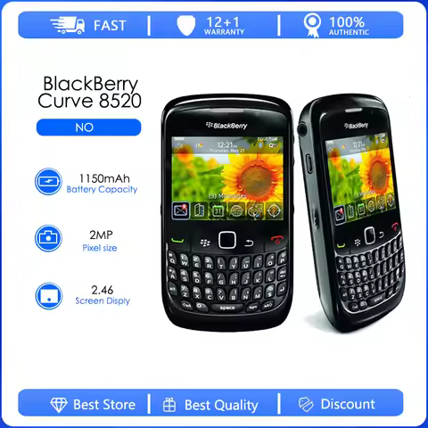 BlackBerry 8520 Refurbished-Original 8520 Curve Mobile Phone Smartphone Unlocked 3G WIFI 8520 Cellph