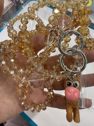 自家設計反斗奇兵紅心/勞蘇/Rex/三眼仔手機夾片連水晶斜挎鏈