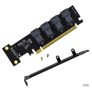SUP PCIe X16 Internal Storage Card with 4x SFF-8643 Lines for Desktop Slot Growth Drive Cabling and 