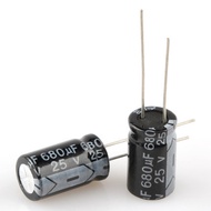 Brand New In-Line Electrolytic Capacitor 25V680uF 680UF25V
