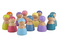 มอนเตสซอรี่ Montessori - บล็อกไม้สายรุ้ง เรนโบว์บล็อค  Rainbow block  สีพาสเทล Pastal Set สำหรับเด็ก