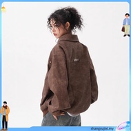 [K-2] Y2K Retro Snowflake Suede Jacket Wear Long-Sleeved Autumn Winter Warm Texture Low-Key Not Lost