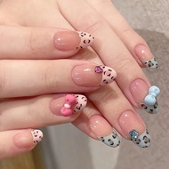 Hand-Stick Diamond Wearing Nails 2025 Spring Cute Cartoon KT Cat Mandarin Duck French Sweet Cool Leo