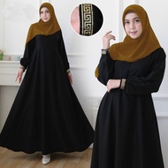 Others Gamis Hitam Polos Bahan Adem Jatuh Umroh Elegan Mewah Baju Gamis Hitam Polos Terbaru 2024 Rem