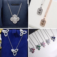 Four-leaf Clover Necklace Fairy Style Necklace Gold-plated Colorful Snowflake Elegant 925 Snowflake 