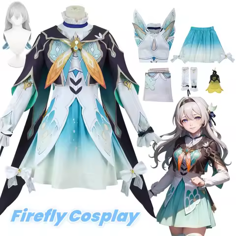 Game Honkai Star Rail Firefly Cosplay Costume Dress Uniform Wig Full Set Suits Uniform Firefly Cospl
