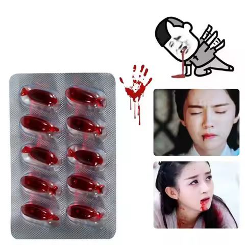 Actor spitting blood special effects makeup Halloween simulation prank washable fake blood plasma sp