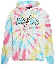 AC/DC Women's Sweatshirt - Vintage Tie Dye Boyfriend Hoodie Sweatshirt - Retro Hard Rock Concert Swe