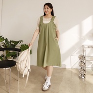 Ob Design Women Casual Ruffle Ruched Strap Sleeveless Dress Plus Size